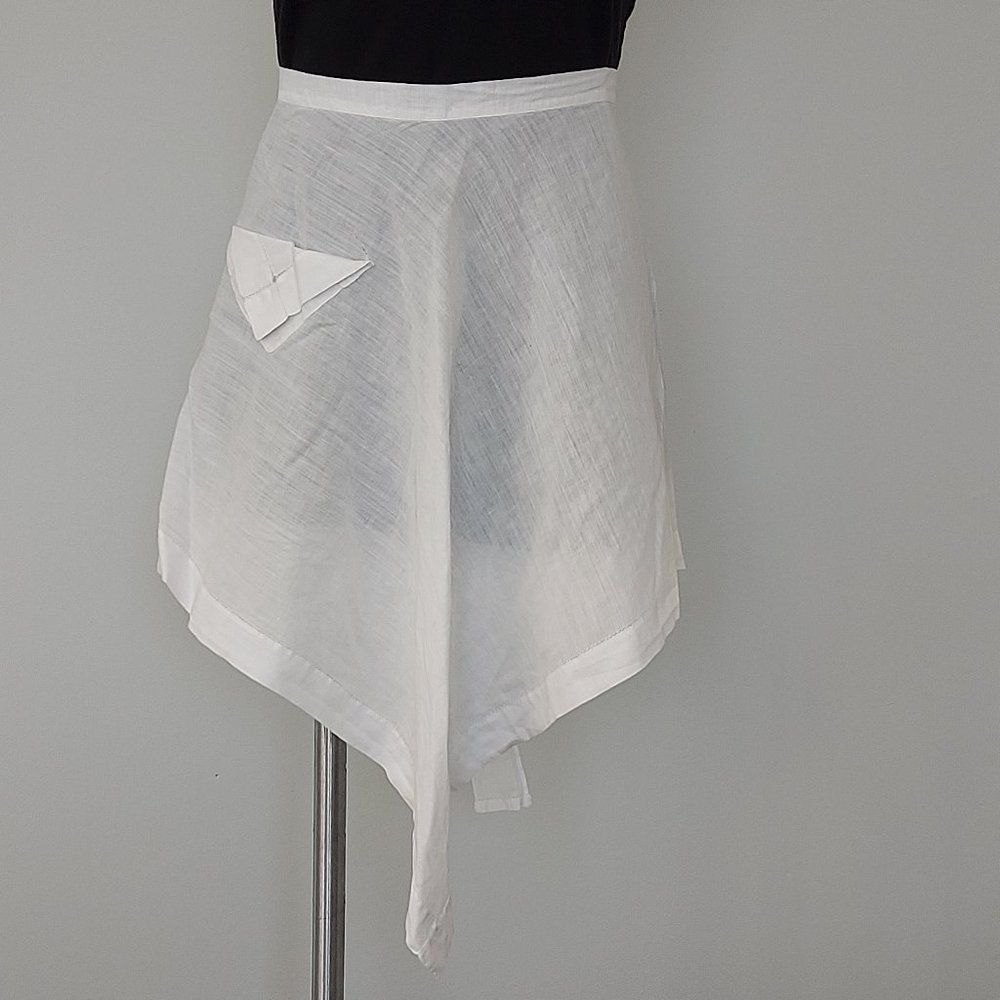 Vintage Half Apron, white